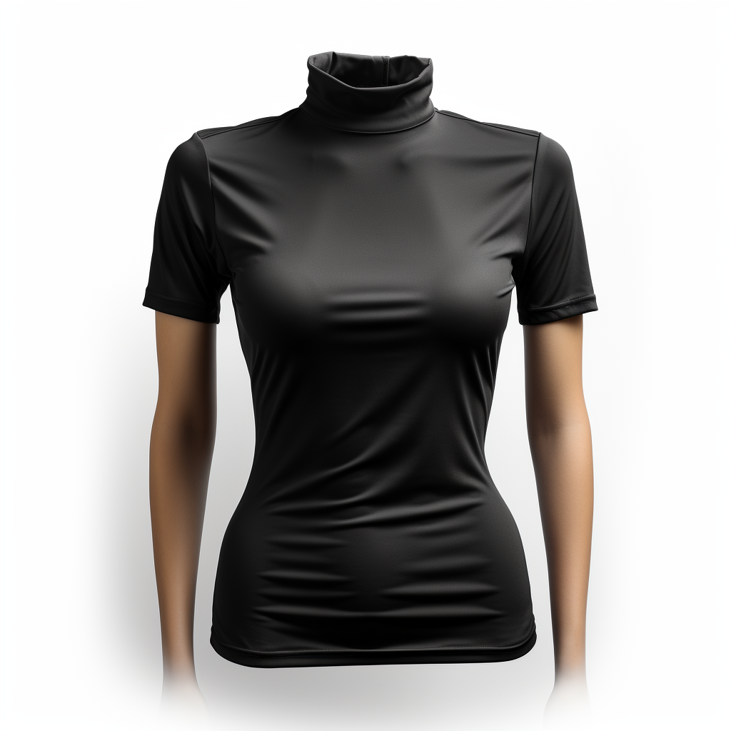 COTTON MOCK NECK T-SHIRT