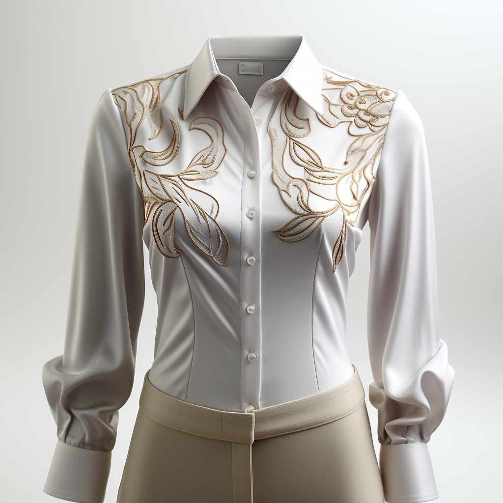 PRINTED SHIRT WITH METALLIC THREAD